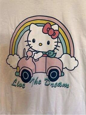 Hello Kitty White Graphic Label Tee